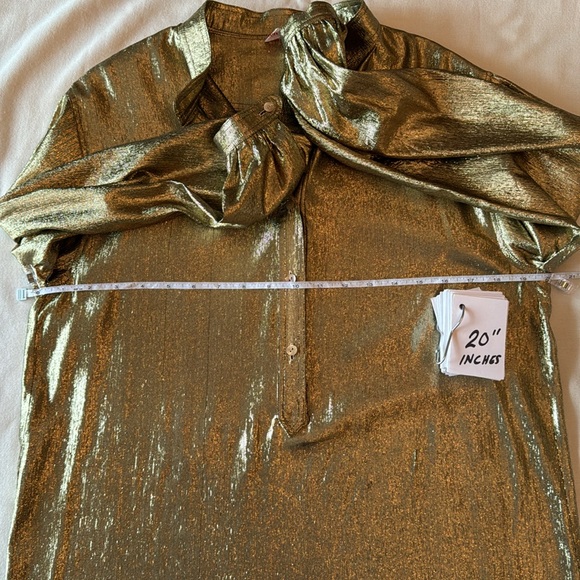 Rare Find Vintage Stephen Burrows Shimmery Gold Blouse - Size 10 - Picture 10 of 12
